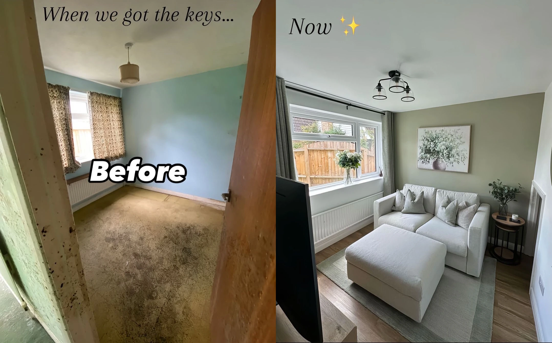 Bedroom renovation and furniture redesign before and after